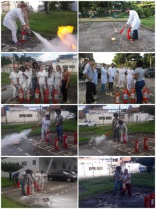 No Ibura, profissionais são orientados para combate a princípios de incêndio