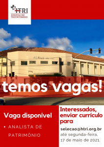 HTRI oferta vaga para analista de patrimônio