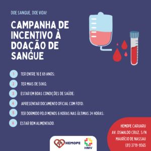 HMV lança campanha de incentivo à doação de sangue