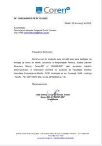 COREN presta homenagem à enfermeira do HREC