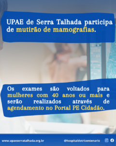 Mutirão de mamografia na UPAE
