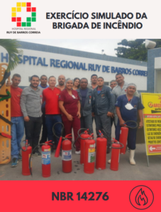 Exercício simulado da brigada de incêndio do HRRBC