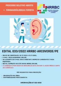 HRRBC abre processo seletivo para fonoaudiólogo ferista