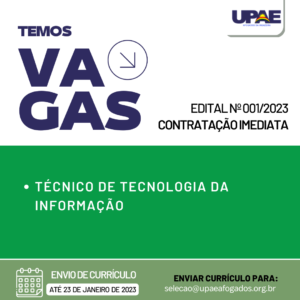 UPAE com vagas para TI