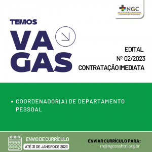 NGC contrata coordenador de DP