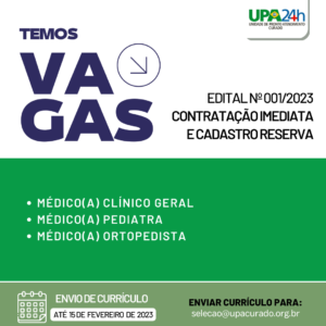 UPA abre edital para contratação de médicos
