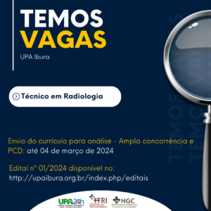 Edital com vaga para Técnico em Radiologia