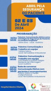 HMV iniciou hoje (02) programação do “Abril pela Segurança do Paciente