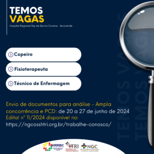 HRRBC abre novo edital para diversas vagas