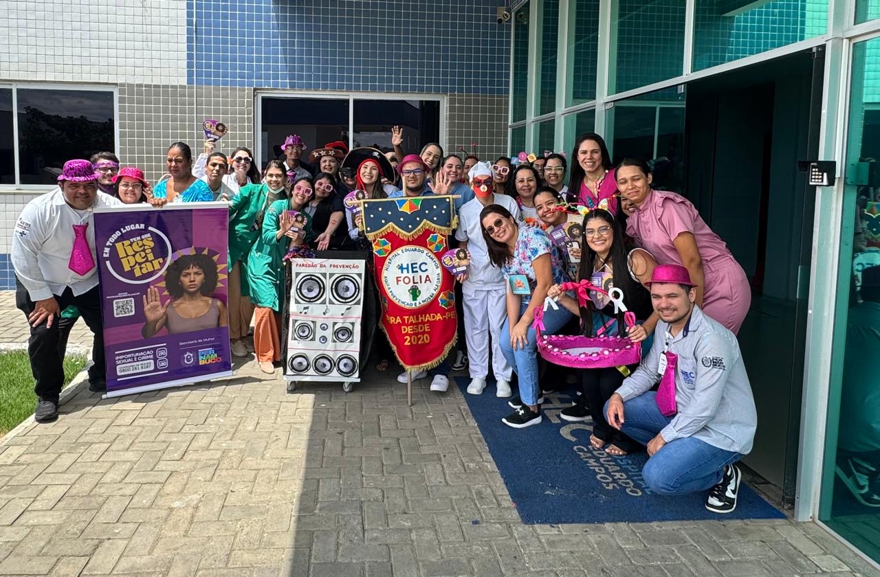 Hospital Eduardo Campos promove bloquinho “Não é Não” e reforça cultura de respeito no Carnaval